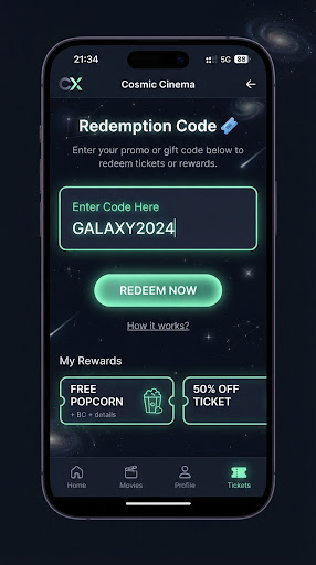 Halaman redeem voucher M-Tix